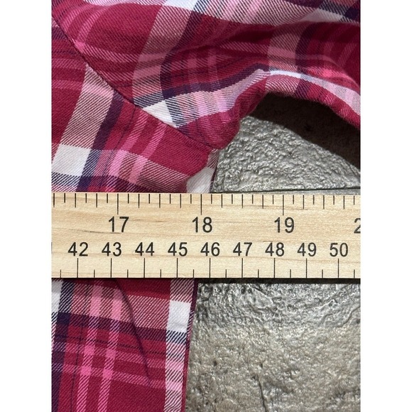 Victoria's Secret Plaid Button Up Pajama  Long Sleeve Top‎ Size XS - Picture 7 of 8